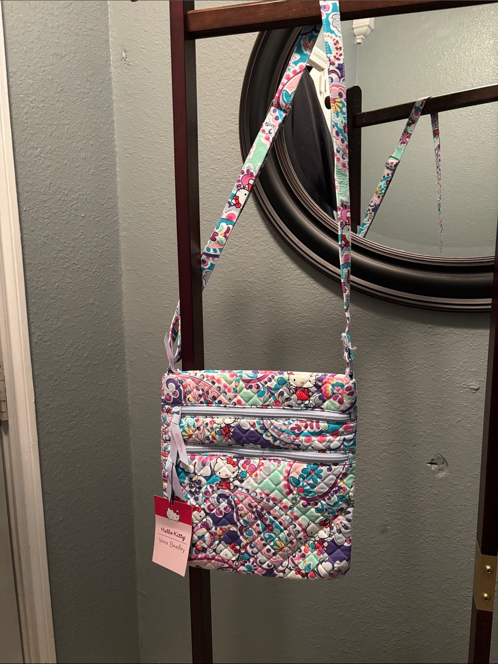 Vera Bradley-Hello Kitty Quilted Crossbody in Pink, Purple, Aqua, Teal